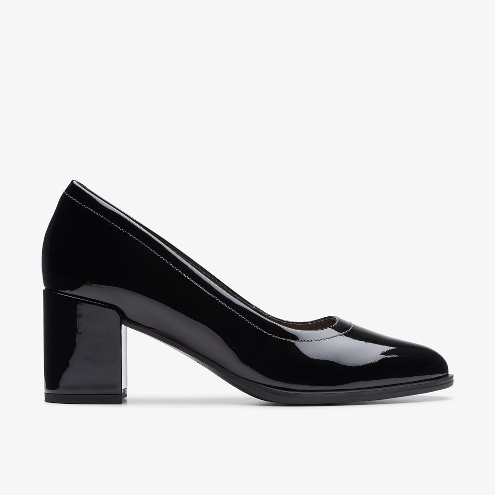 Black Patent Clarks Freva 55 Court Women Pumps | 9805DWZUC