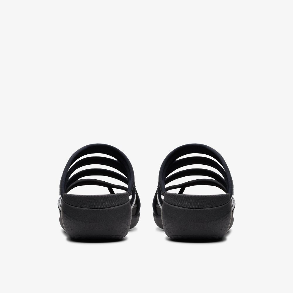 Black Patent Clarks Glide Hi Iris Women Sandals | 1349TYVQH