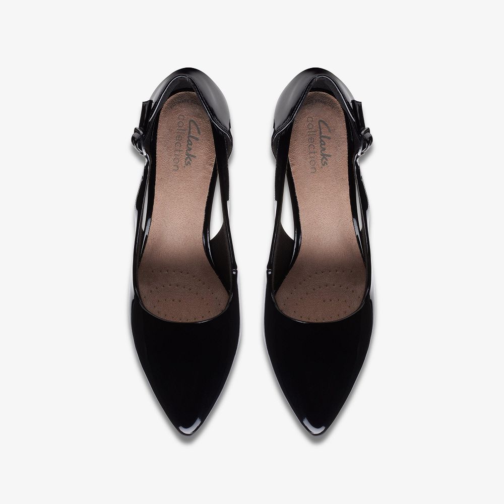 Black Patent Clarks Kataleyna Rae Women Pumps | 5746BVQPK