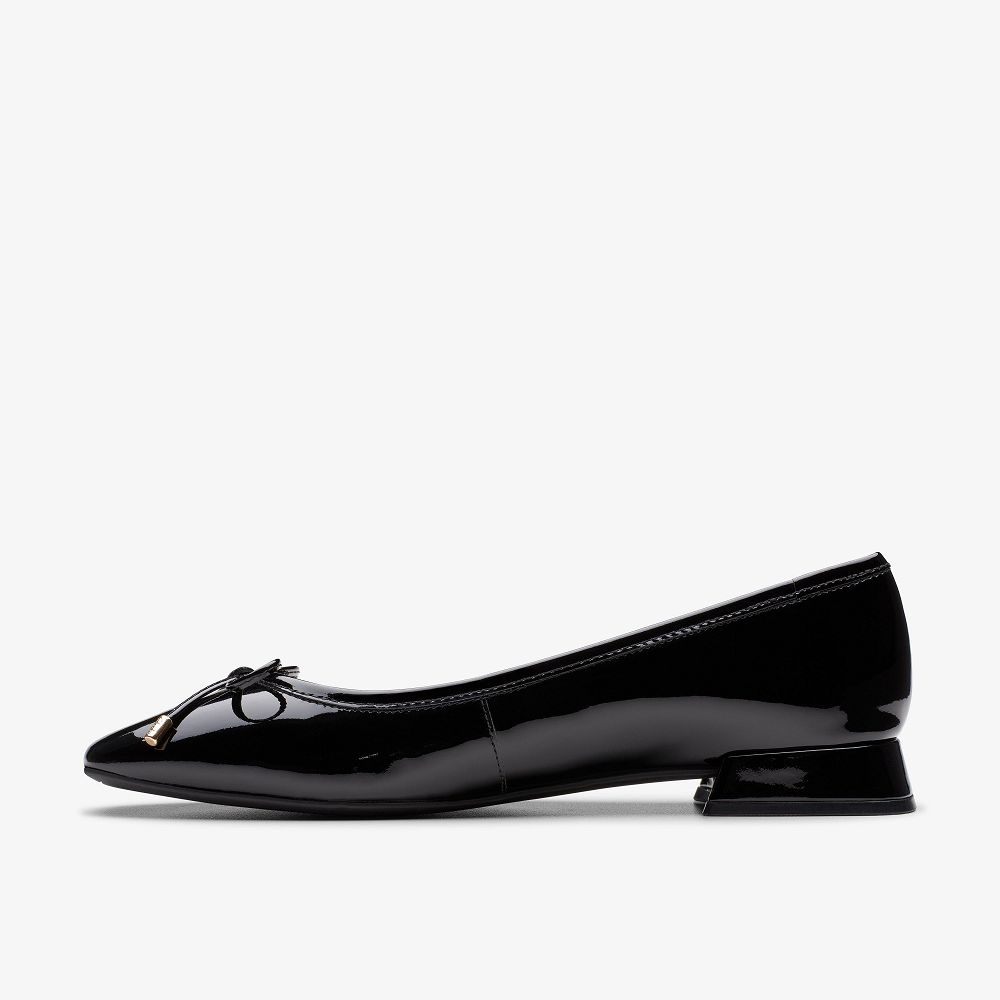 Black Patent Clarks Ubree 15 Step Women Ballet Flats | 7954MUJCZ