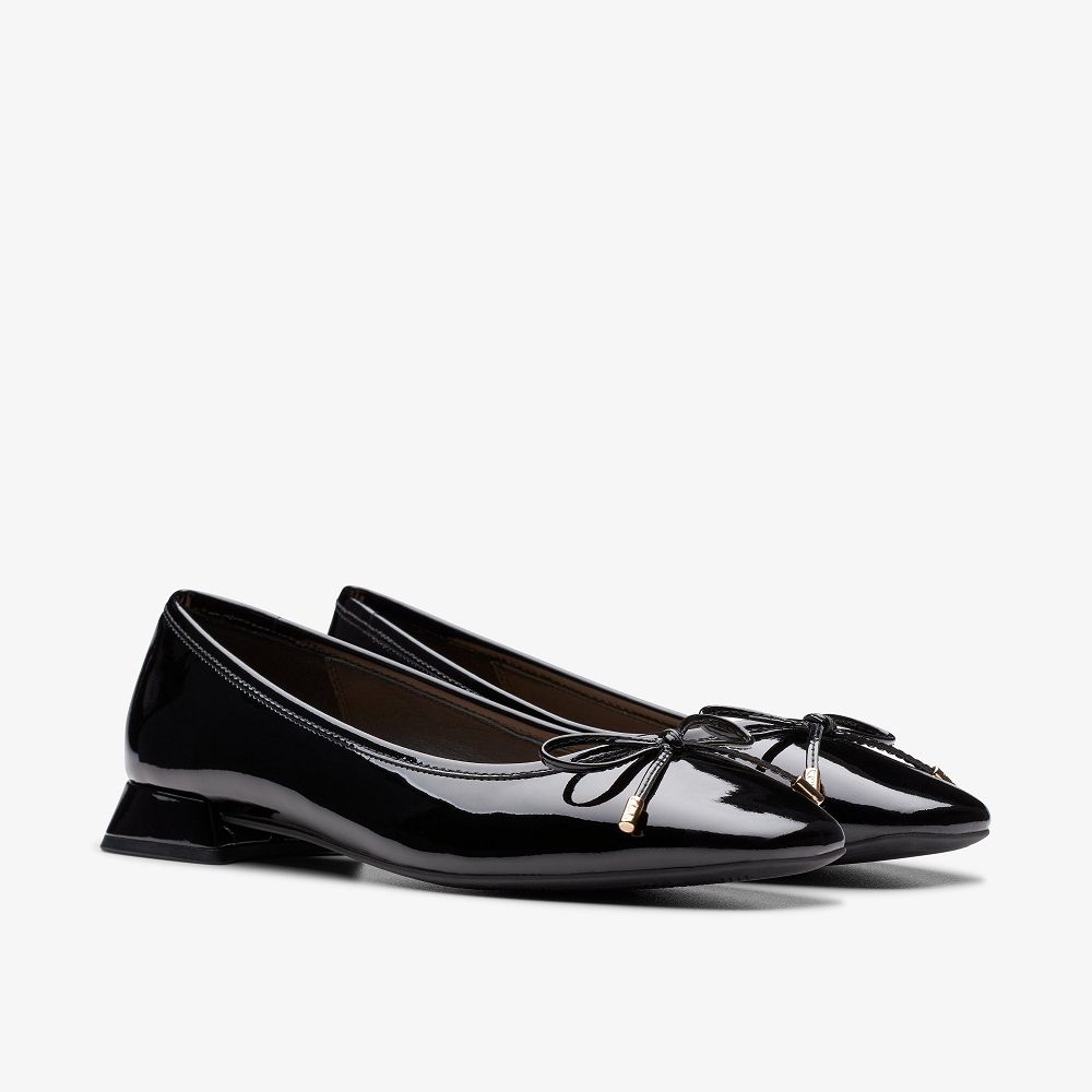 Black Patent Clarks Ubree 15 Step Women Ballet Flats | 7954MUJCZ