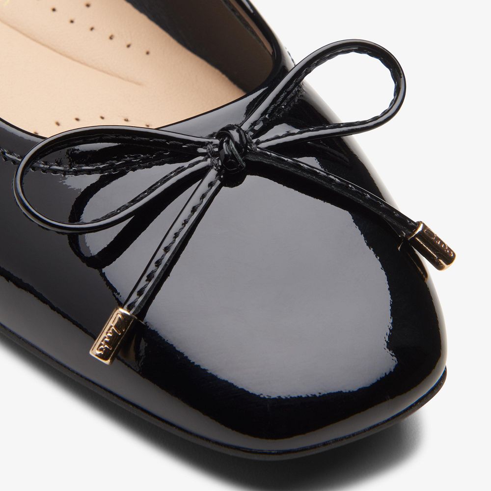 Black Patent Clarks Ubree 15 Step Women Ballet Flats | 7954MUJCZ