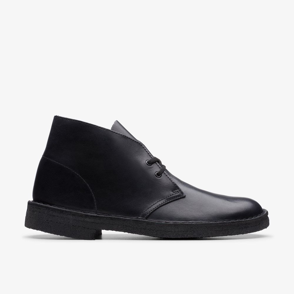 Black Polished Clarks Desert Men Boots | 7516EXOIA