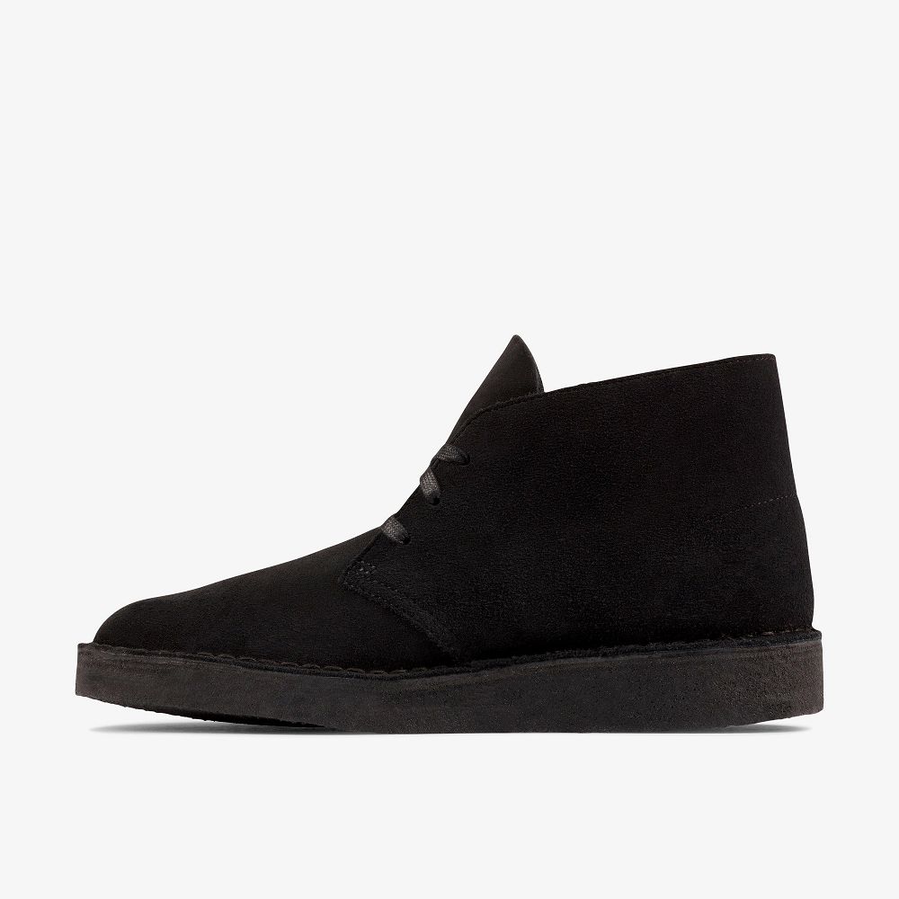 Black Suede Clarks Desert Coal Men Boots | 6349FKLTO