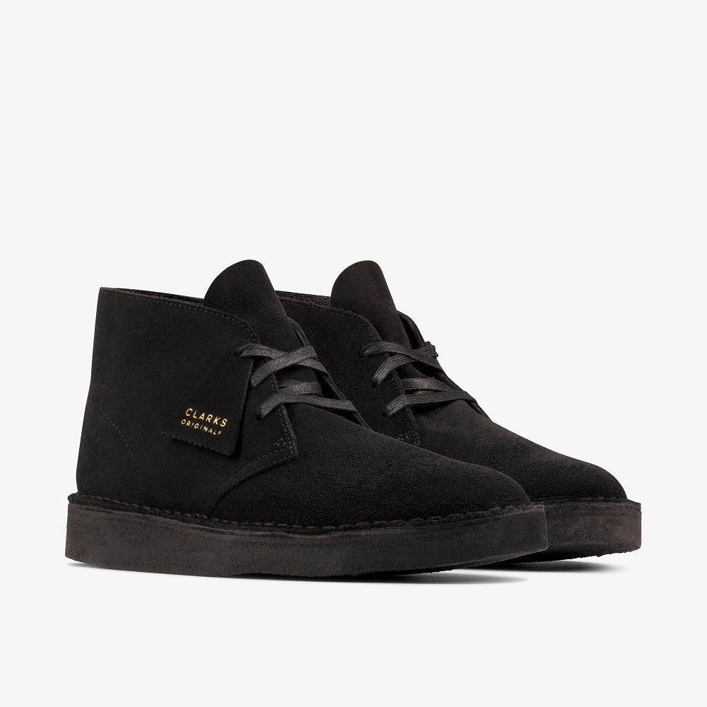 Black Suede Clarks Desert Coal Men Boots | 6349FKLTO