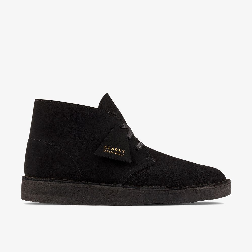 Black Suede Clarks Desert Coal Men Boots | 6349FKLTO