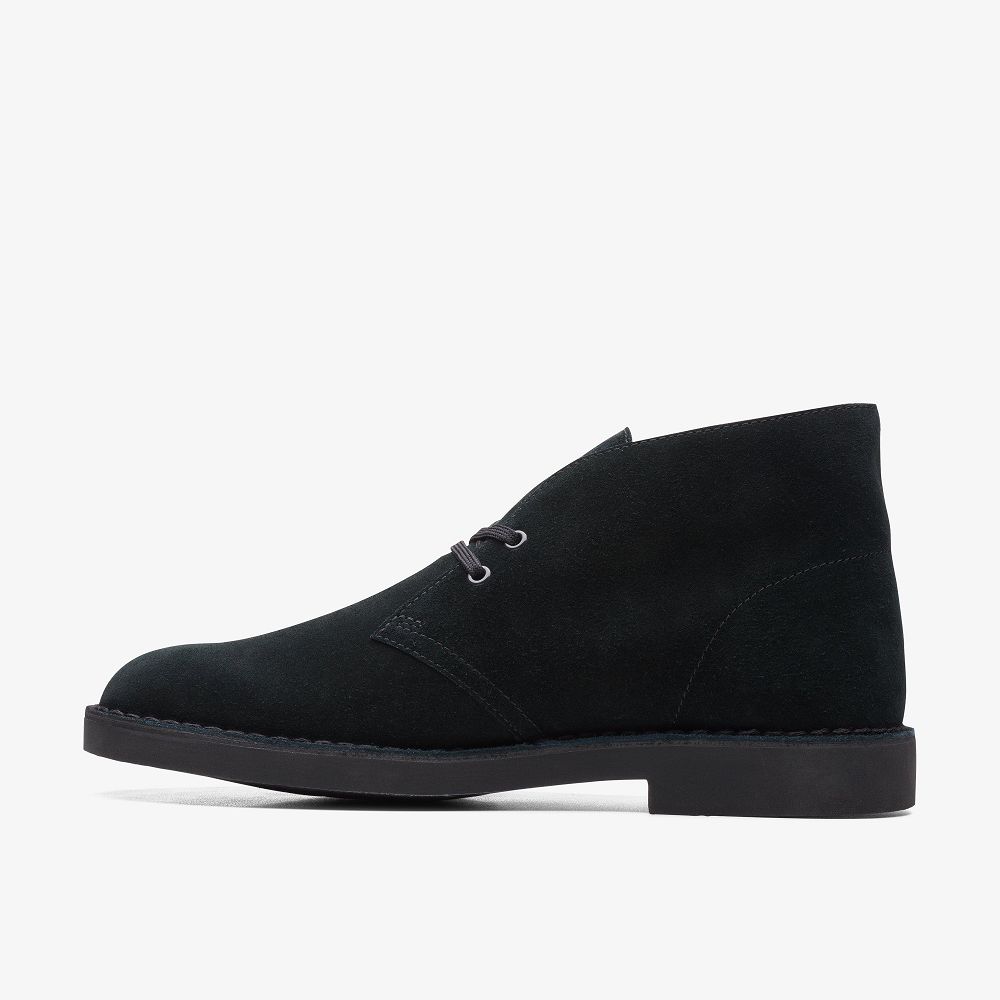 Black Suede Clarks Desert Evo Men Boots | 3471CIWMN