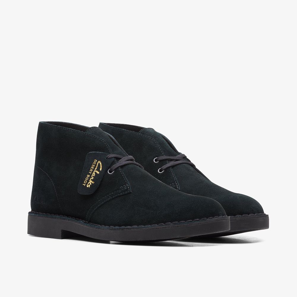 Black Suede Clarks Desert Evo Men Boots | 3471CIWMN