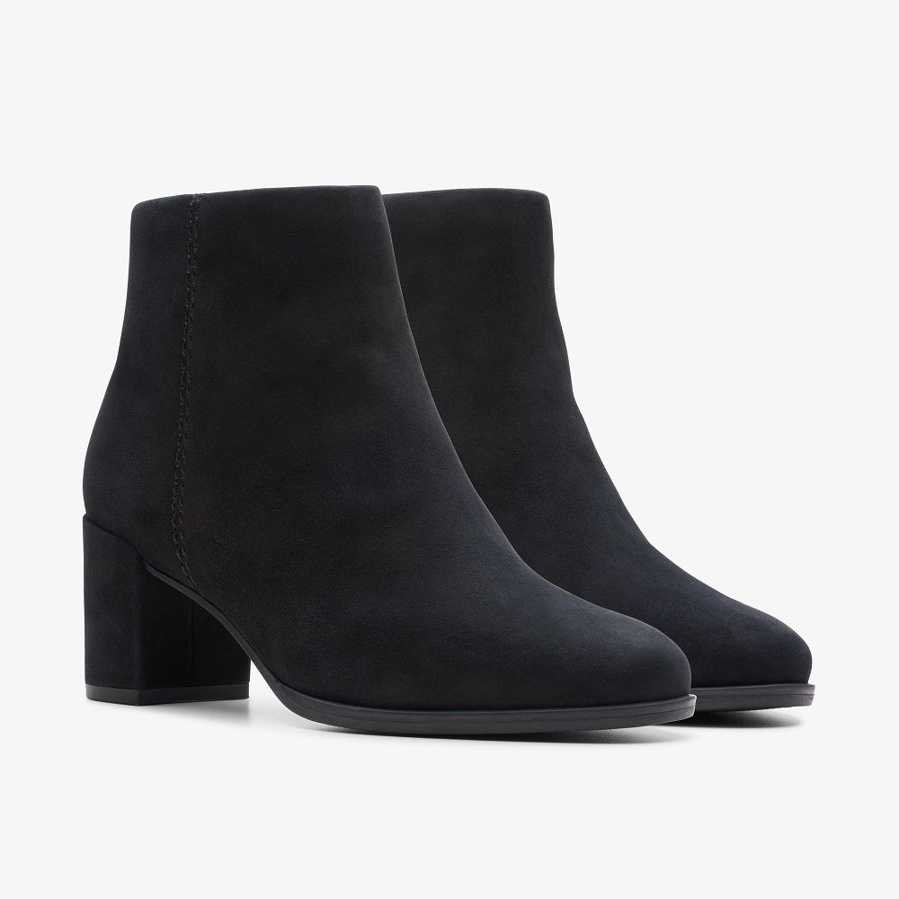 Black Suede Clarks Freva 55 Zip Women Boots | 5146TZHQY