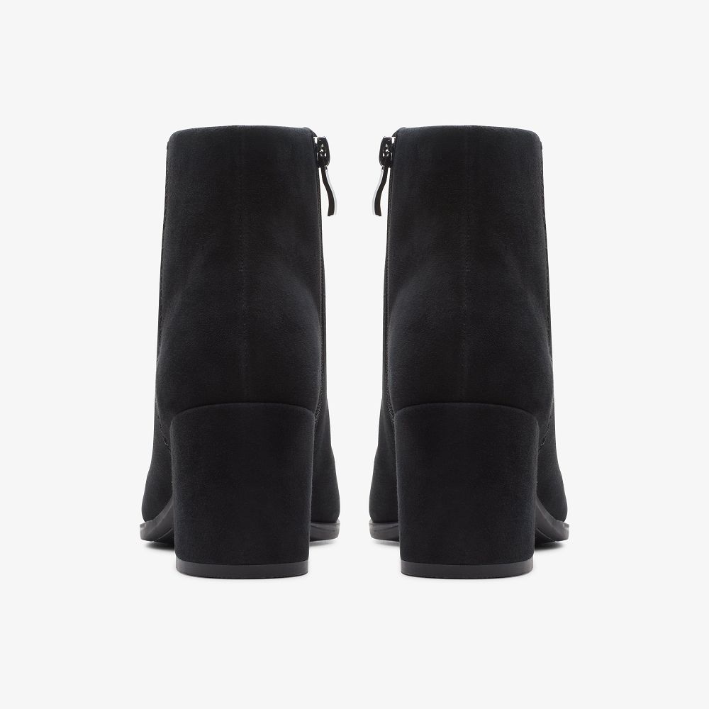 Black Suede Clarks Freva 55 Zip Women Boots | 5146TZHQY