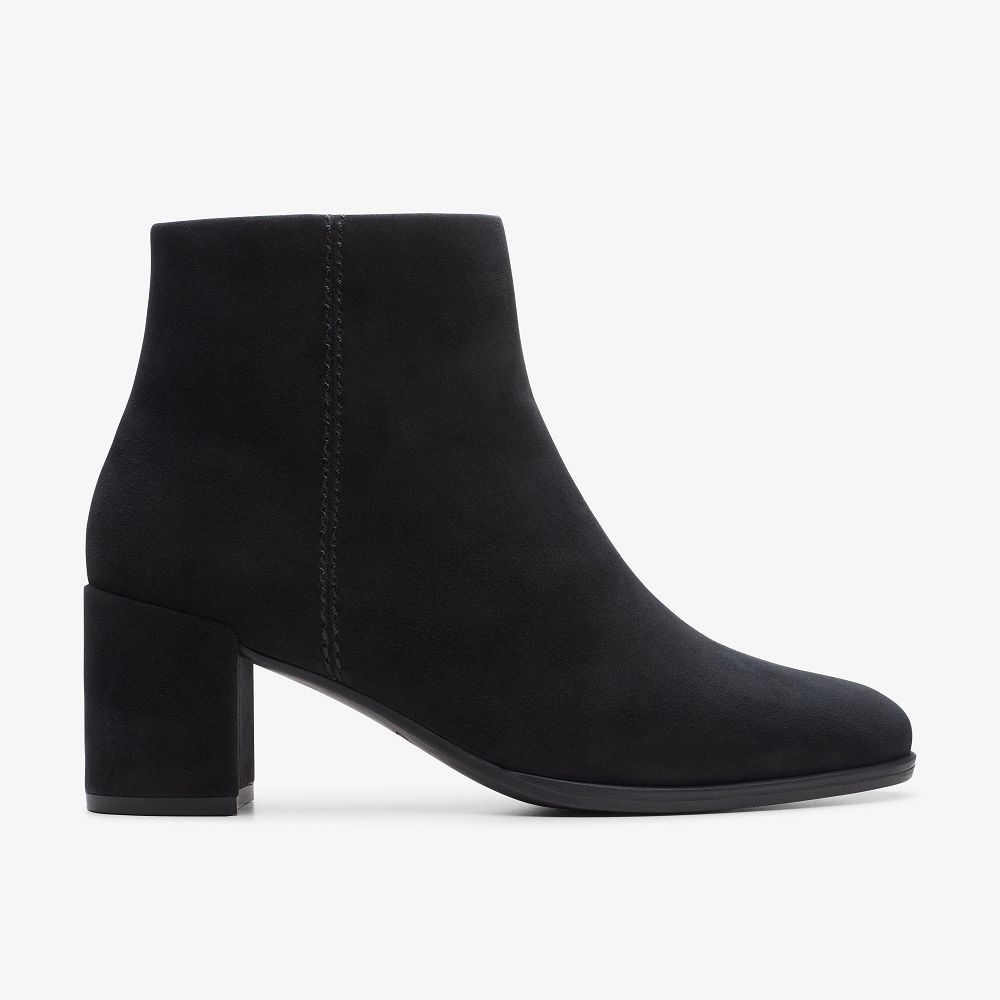 Black Suede Clarks Freva 55 Zip Women Boots | 5146TZHQY