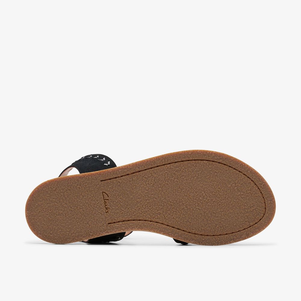 Black Suede Clarks Maritime May Women Sandals | 9413RFEVO