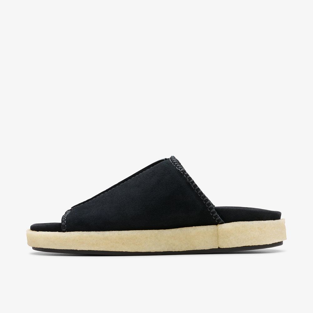 Black Suede Clarks Overleigh Men Sandals | 6019REZCD