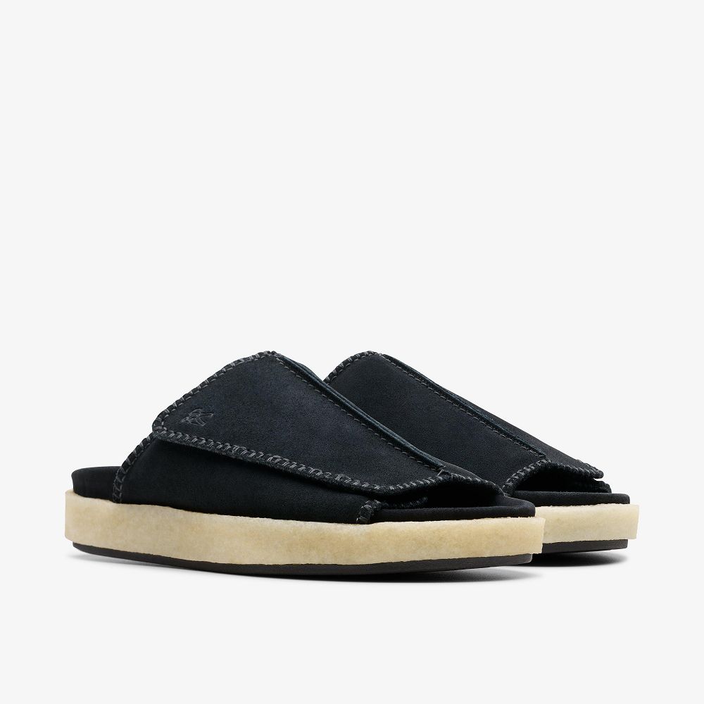 Black Suede Clarks Overleigh Men Sandals | 6019REZCD