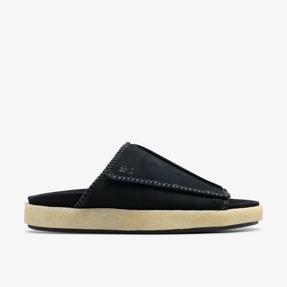 Black Suede Clarks Overleigh Men Sandals | 6019REZCD