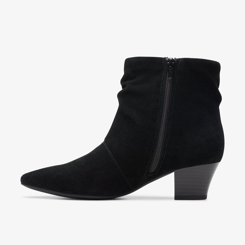 Black Suede Clarks Teresa Skip Women Boots | 5389SAUGH