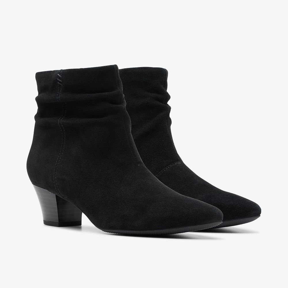 Black Suede Clarks Teresa Skip Women Boots | 5389SAUGH