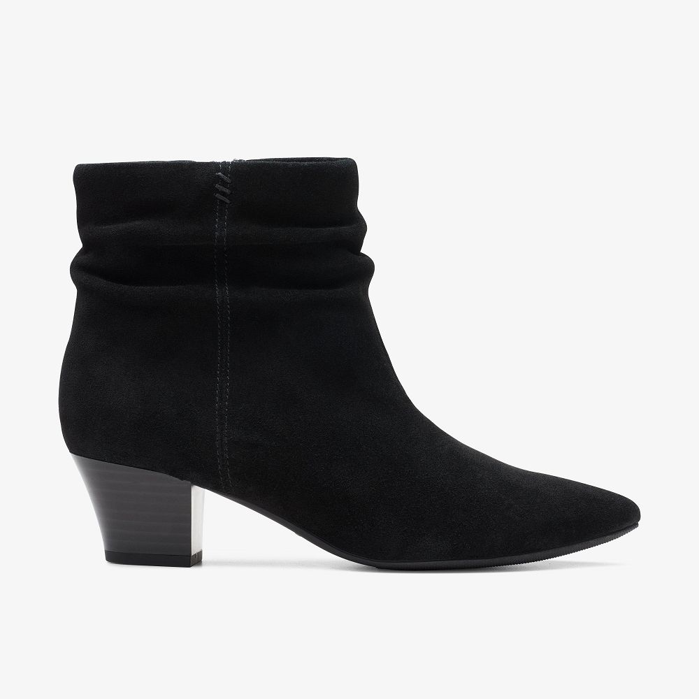 Black Suede Clarks Teresa Skip Women Boots | 5389SAUGH