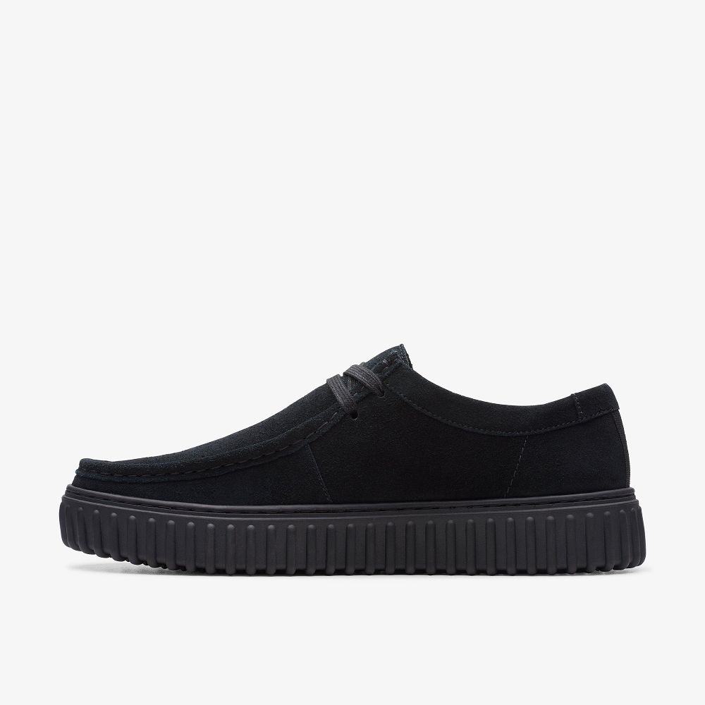 Black Suede Clarks Torhill Lo Men Moccasins | 0678NBPXJ