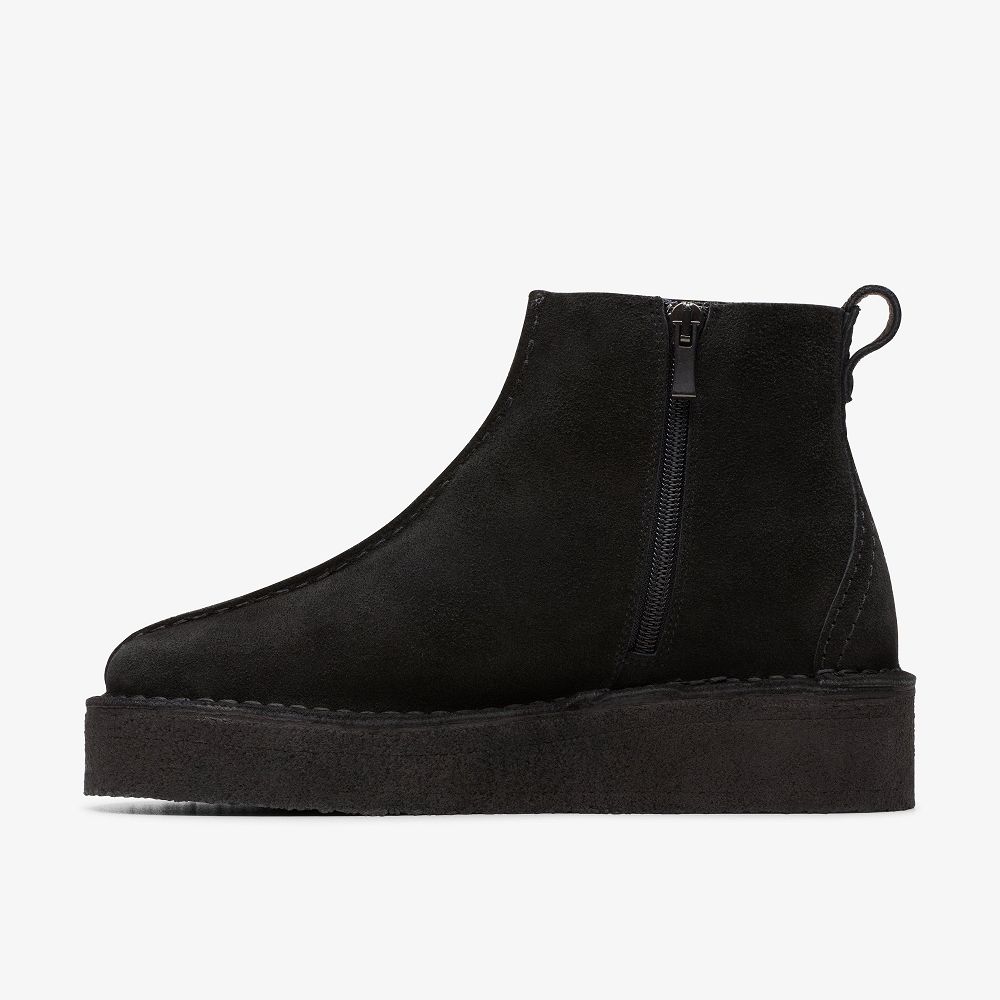 Black Suede Clarks Trek Wedge Women Boots | 2913LQVSF