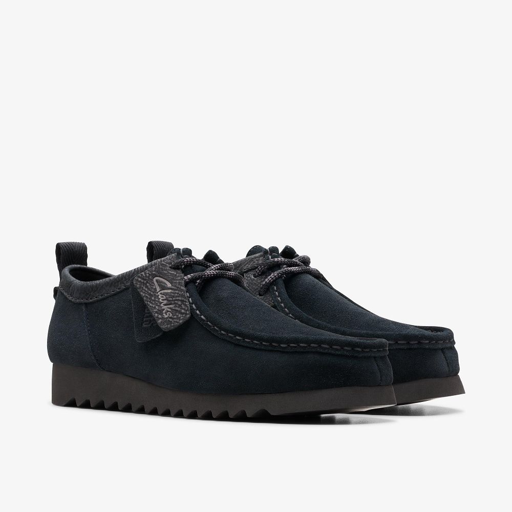 Black Suede Clarks Wallabee FTRE Lo Men Moccasins | 1932YKDNL