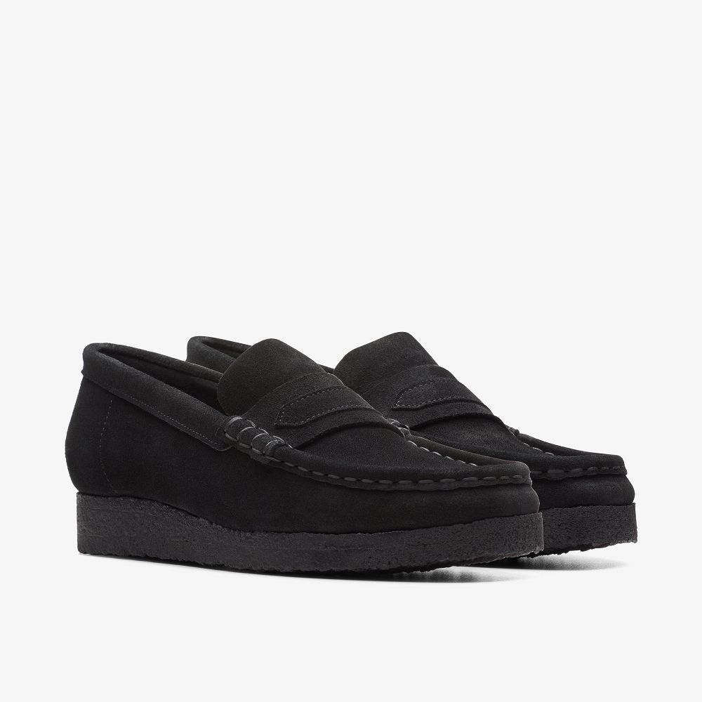 Black Suede Clarks Wallabee Loafer Women Loafers | 3714NMRKG