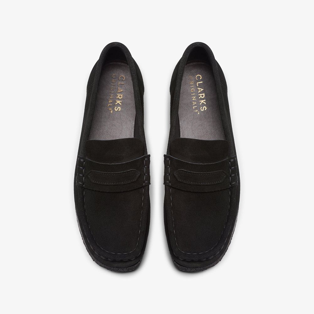 Black Suede Clarks Wallabee Loafer Women Loafers | 3714NMRKG