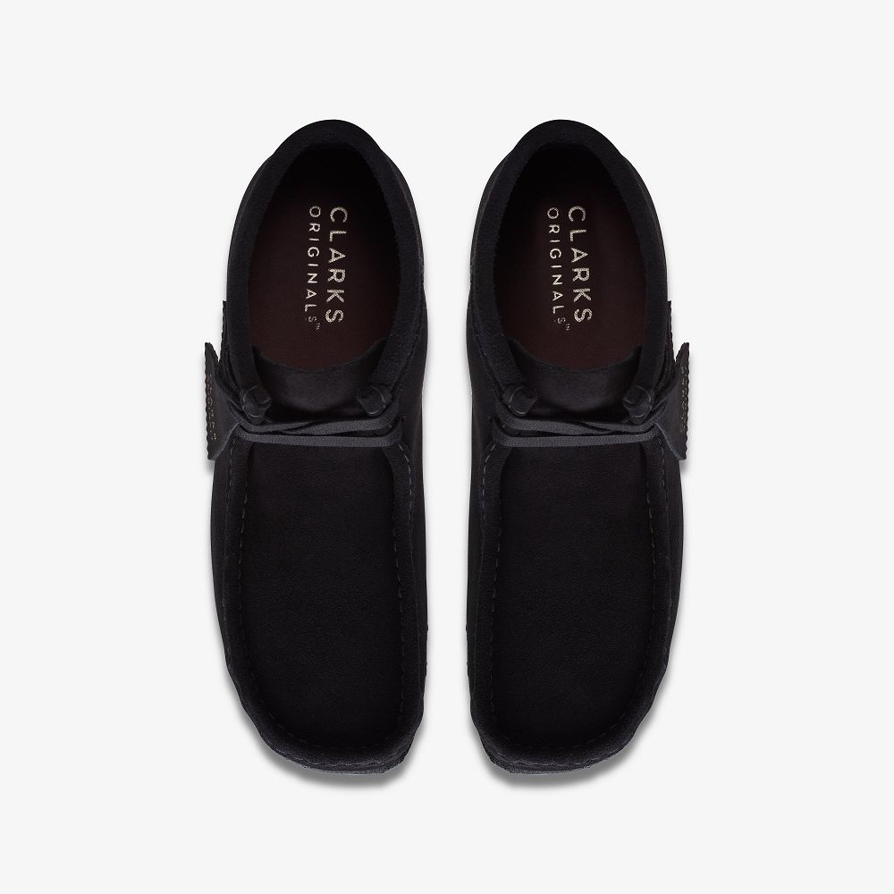 Black Suede Clarks Wallabee Men Boots | 5604BYFEV