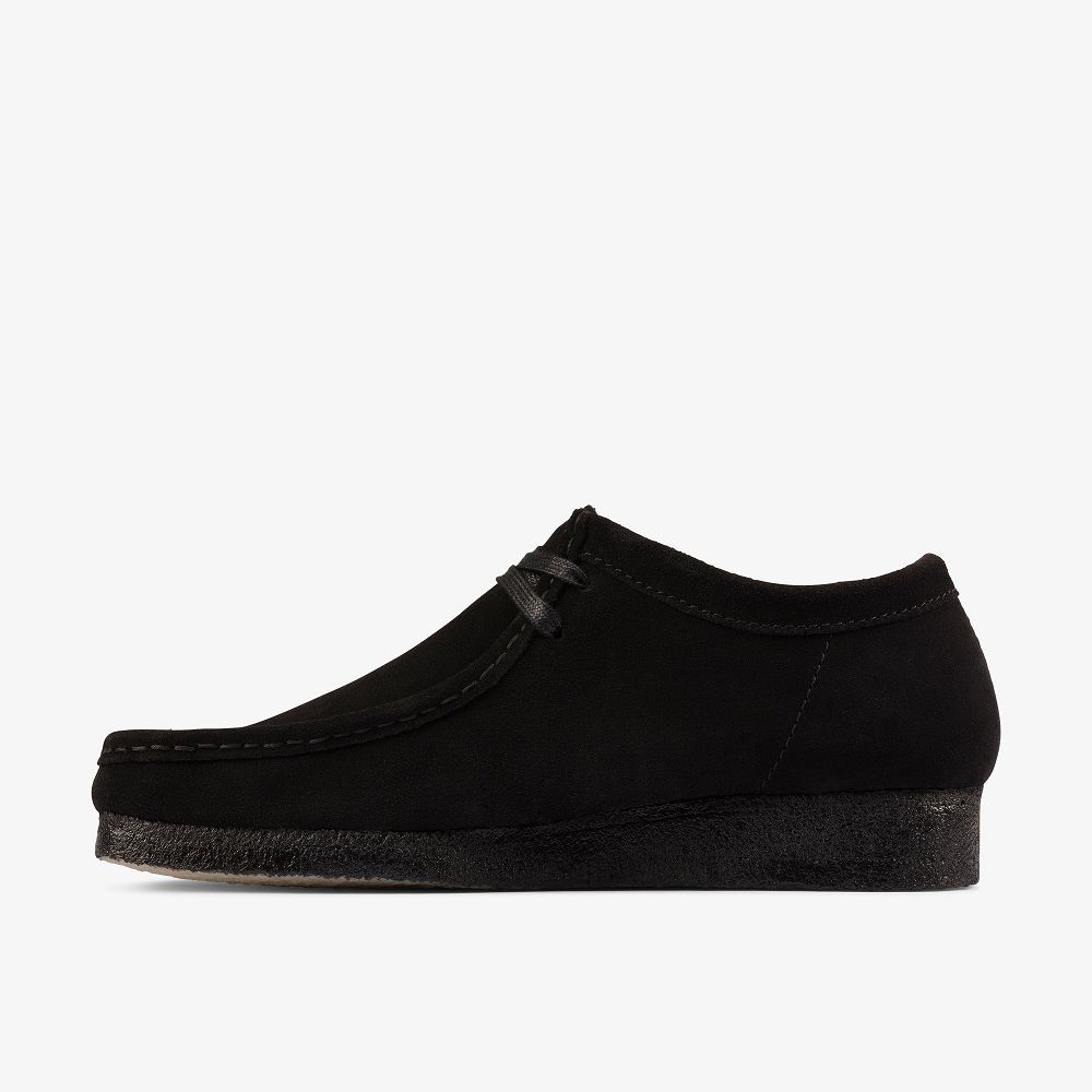 Black Suede Clarks Wallabee Men Loafers | 3950VECQL