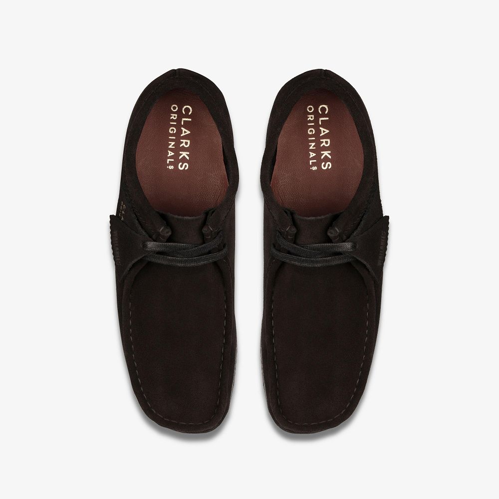 Black Suede Clarks Wallabee Men Loafers | 3950VECQL