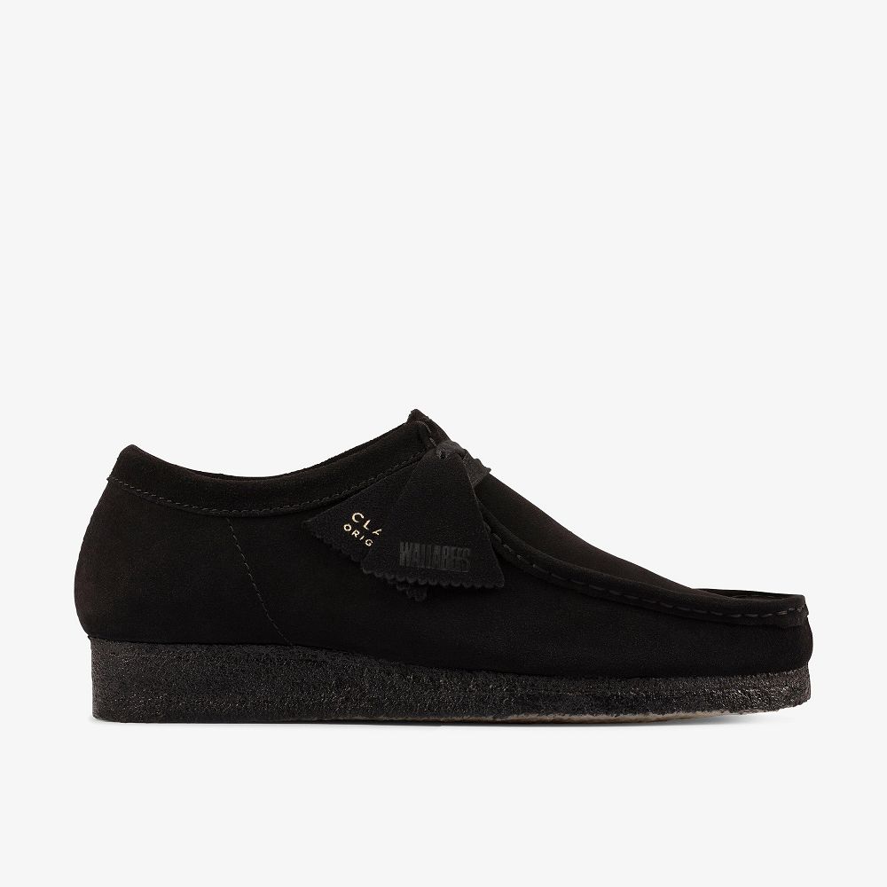 Black Suede Clarks Wallabee Men Loafers | 3950VECQL