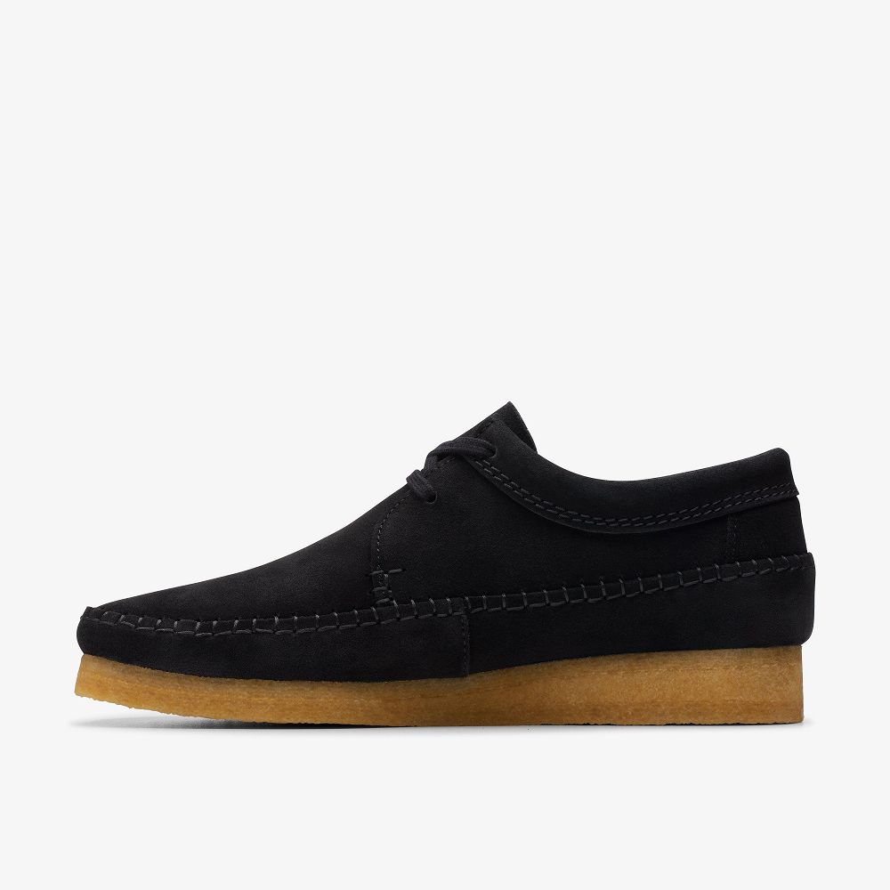 Black Suede Clarks Weaver Men Moccasins | 4982LBOAR