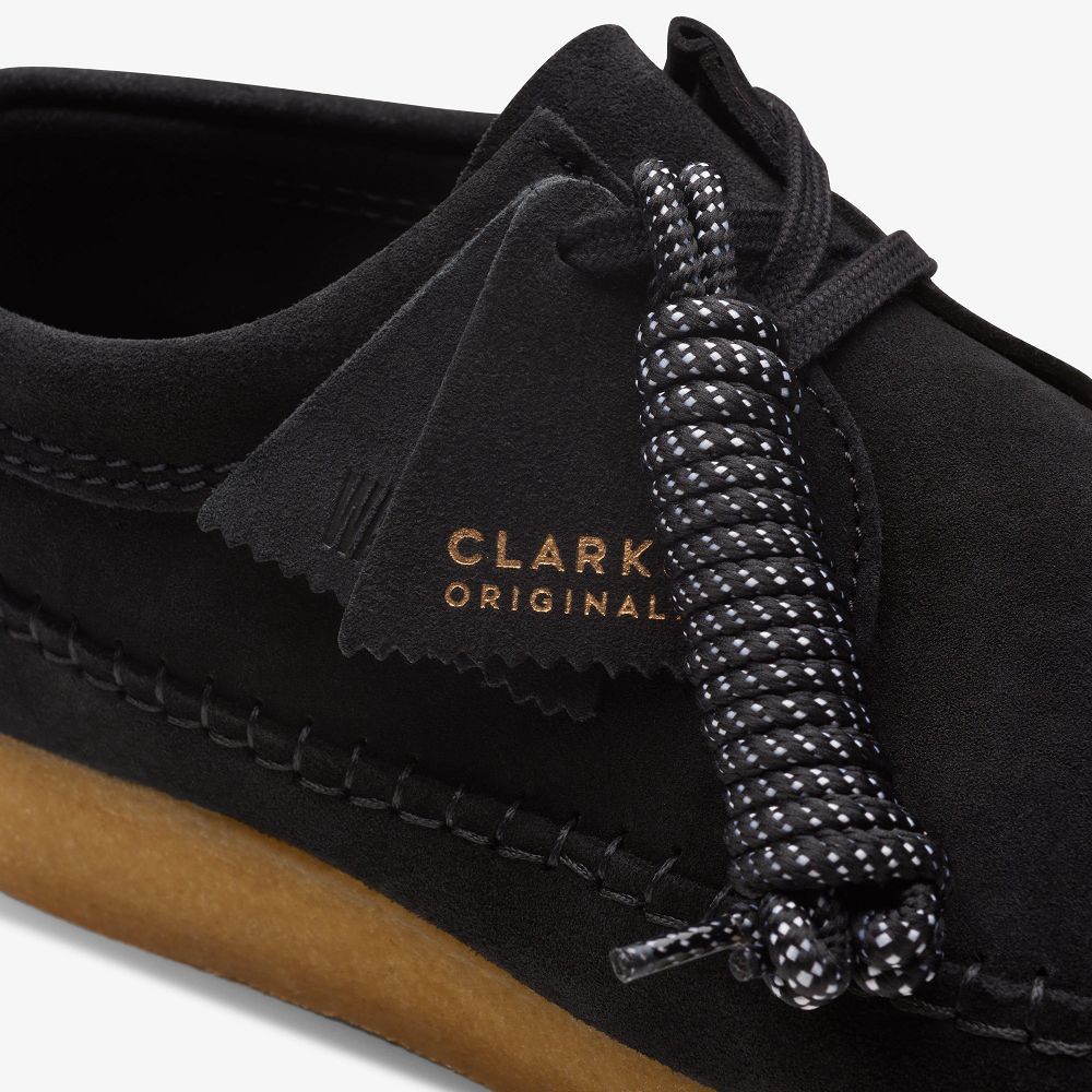 Black Suede Clarks Weaver Men Moccasins | 4982LBOAR