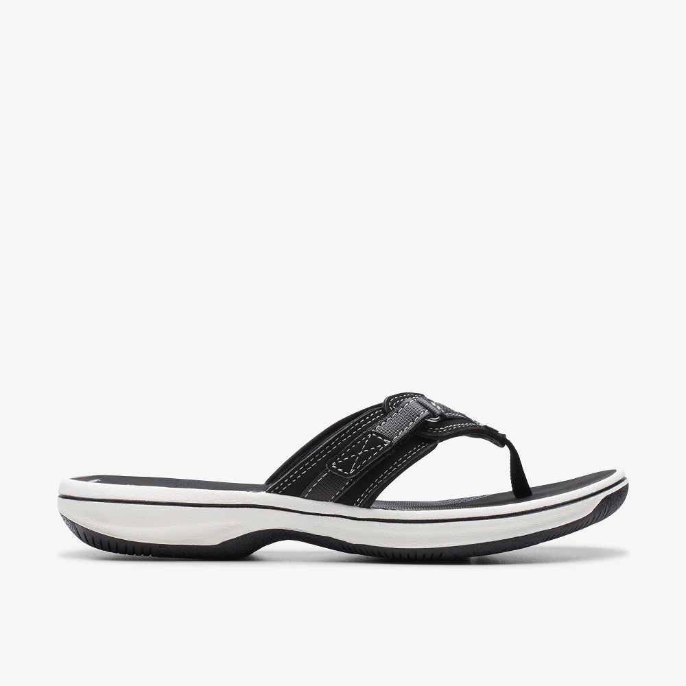 Black Synthetic Clarks BREEZE SEA Women Sandals | 5716OEPUK