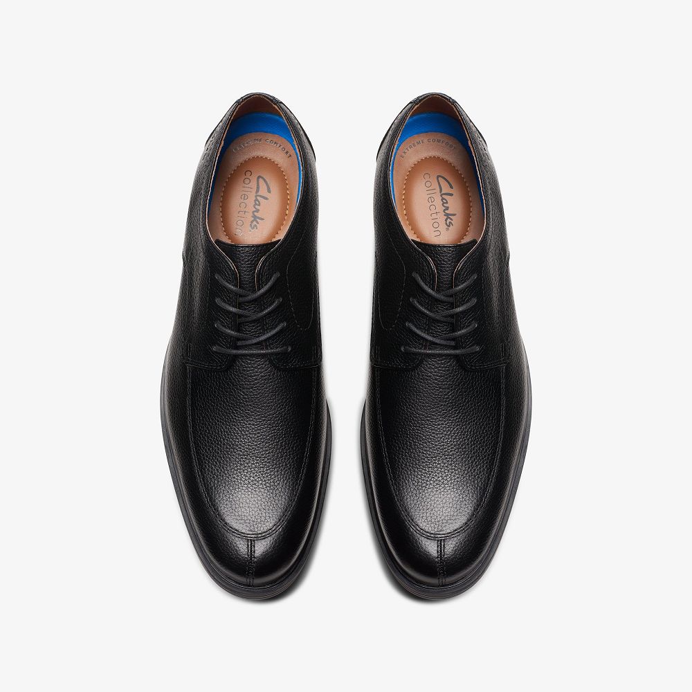 Black Tumbled Clarks Whiddon Apron Men Oxfords | 7649XOZYF