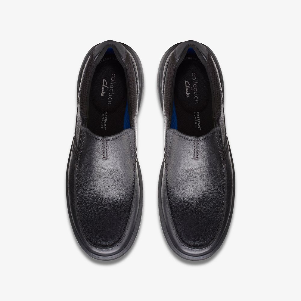 Black Tumbled Leather Clarks Bradley Free Men Loafers | 3486UJZTF