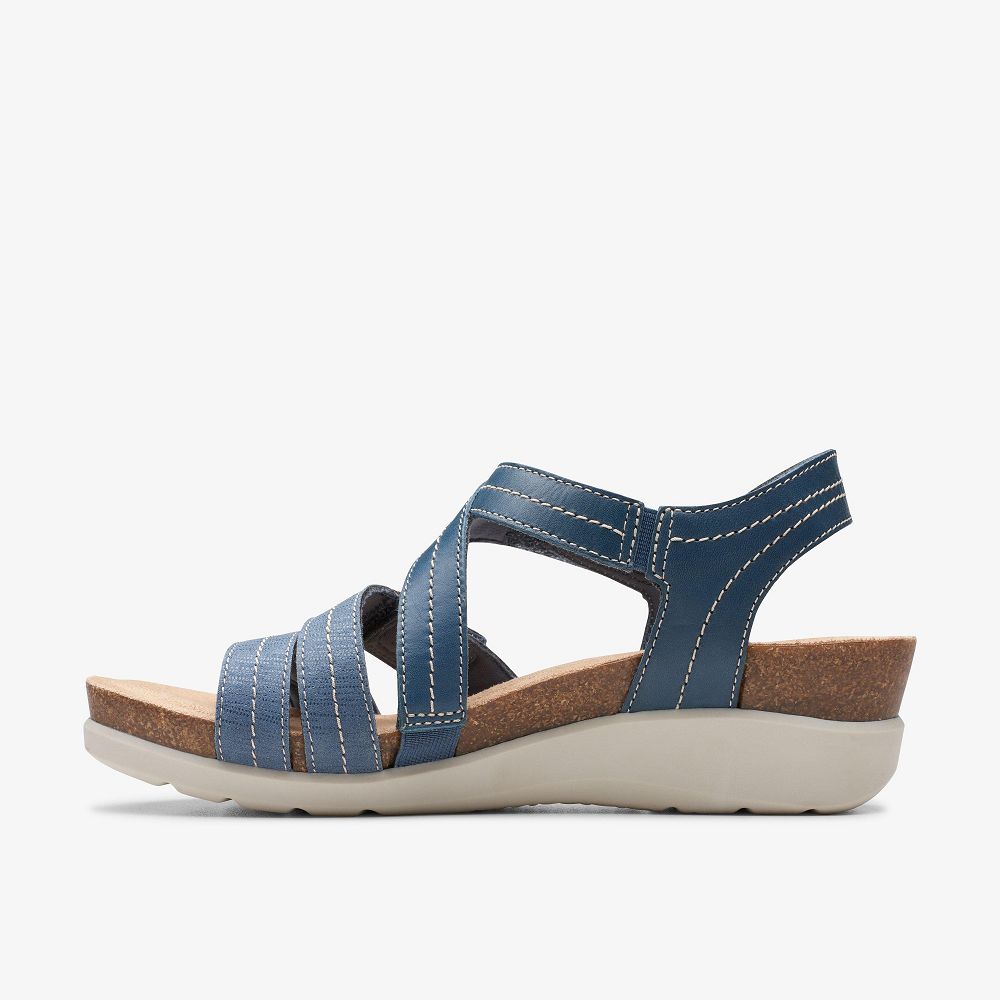 Blue Combination Clarks Calenne Clara Women Sandals | 6058BPOTK