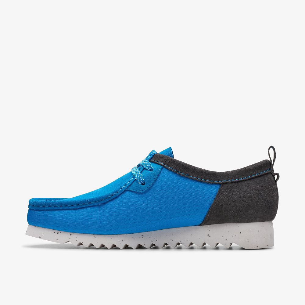 Blue Combination Clarks Wallabee FTRE Lo Men Moccasins | 0284QKDWZ