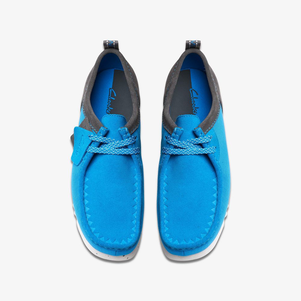 Blue Combination Clarks Wallabee FTRE Lo Men Moccasins | 0284QKDWZ