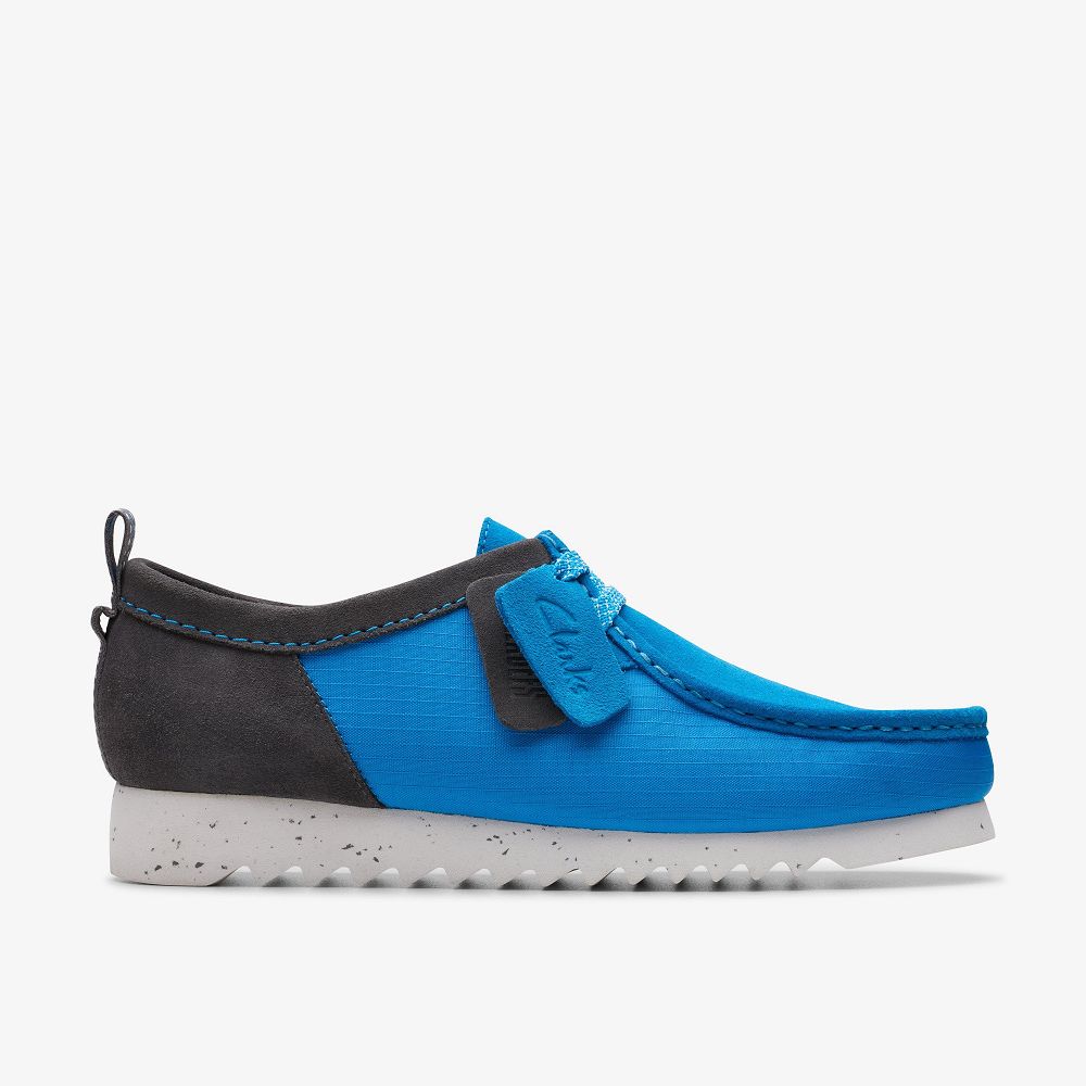 Blue Combination Clarks Wallabee FTRE Lo Men Moccasins | 0284QKDWZ