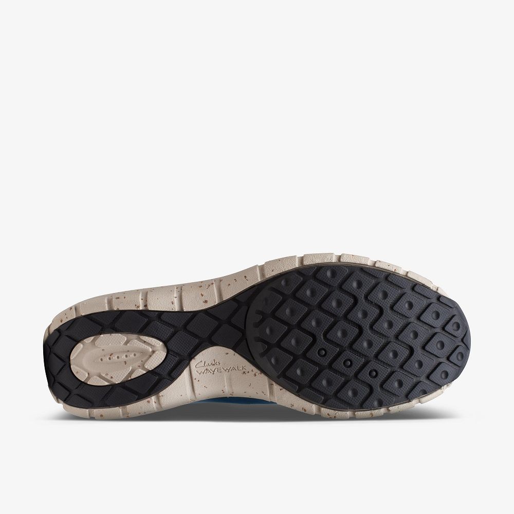 Blue Combination Clarks Wave Range Women Sneakers | 5739HUAQV