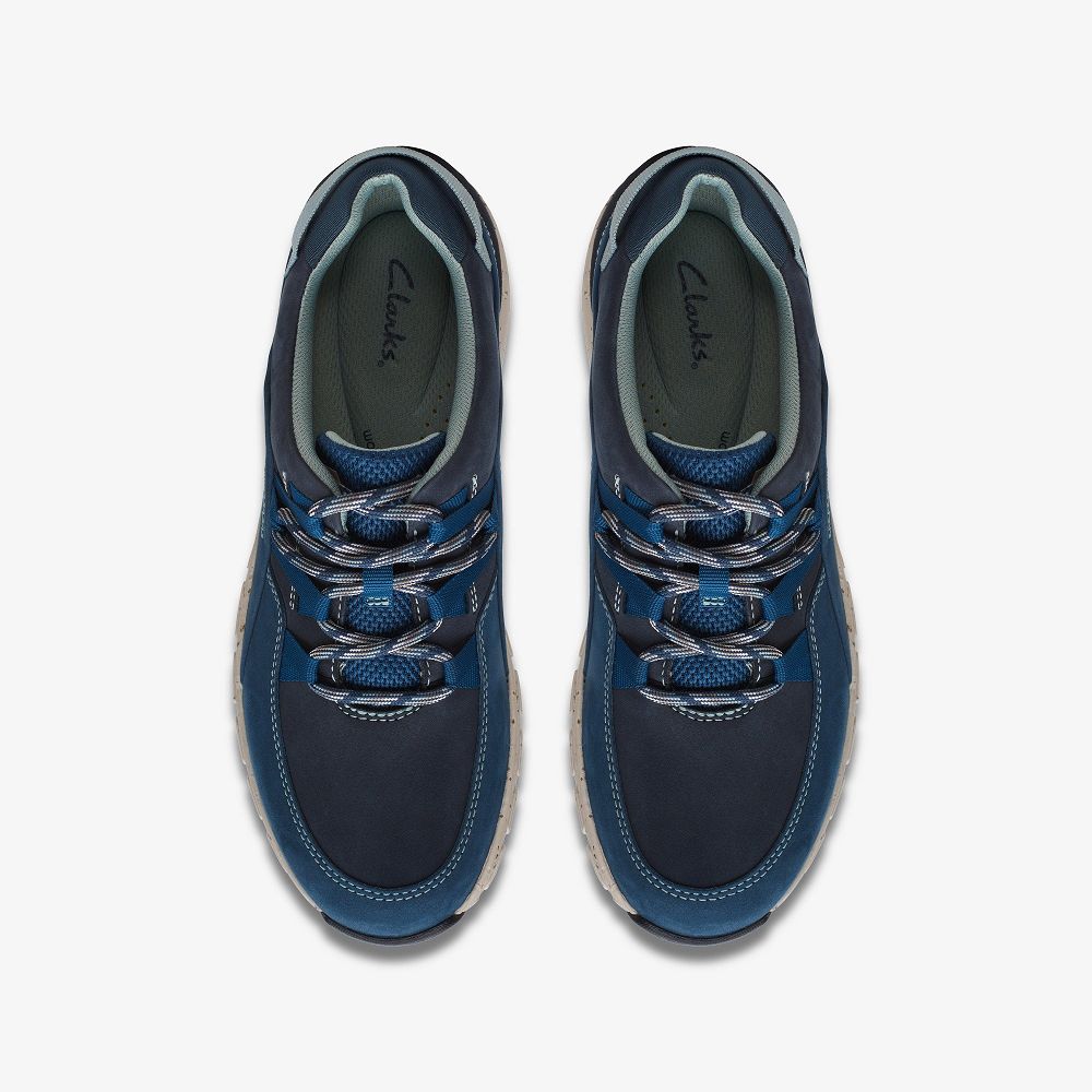 Blue Combination Clarks Wave Range Women Sneakers | 5739HUAQV