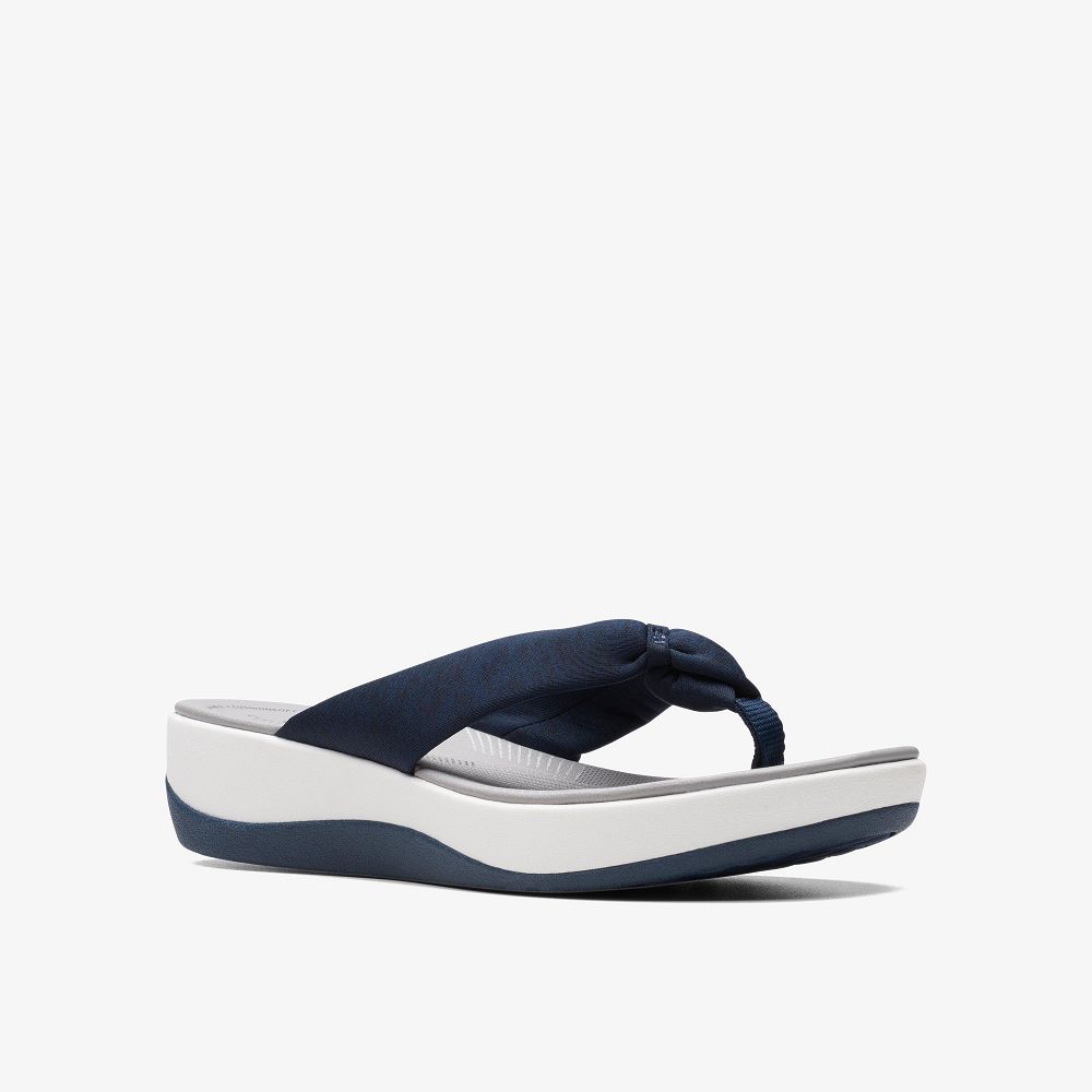 Blue Fabric Clarks Arla Glison Women Sandals | 6390QPHUD