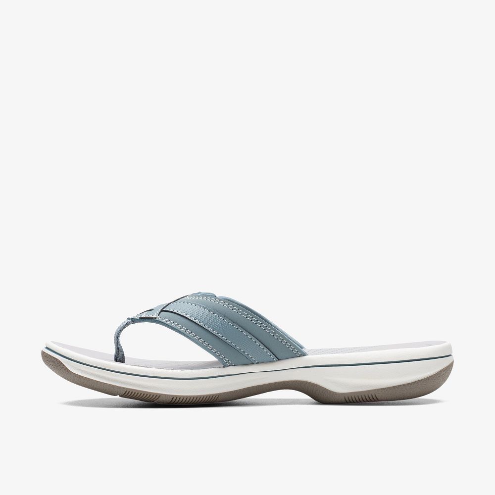 Blue Grey Clarks BREEZE SEA Women Sandals | 6423JVCEQ