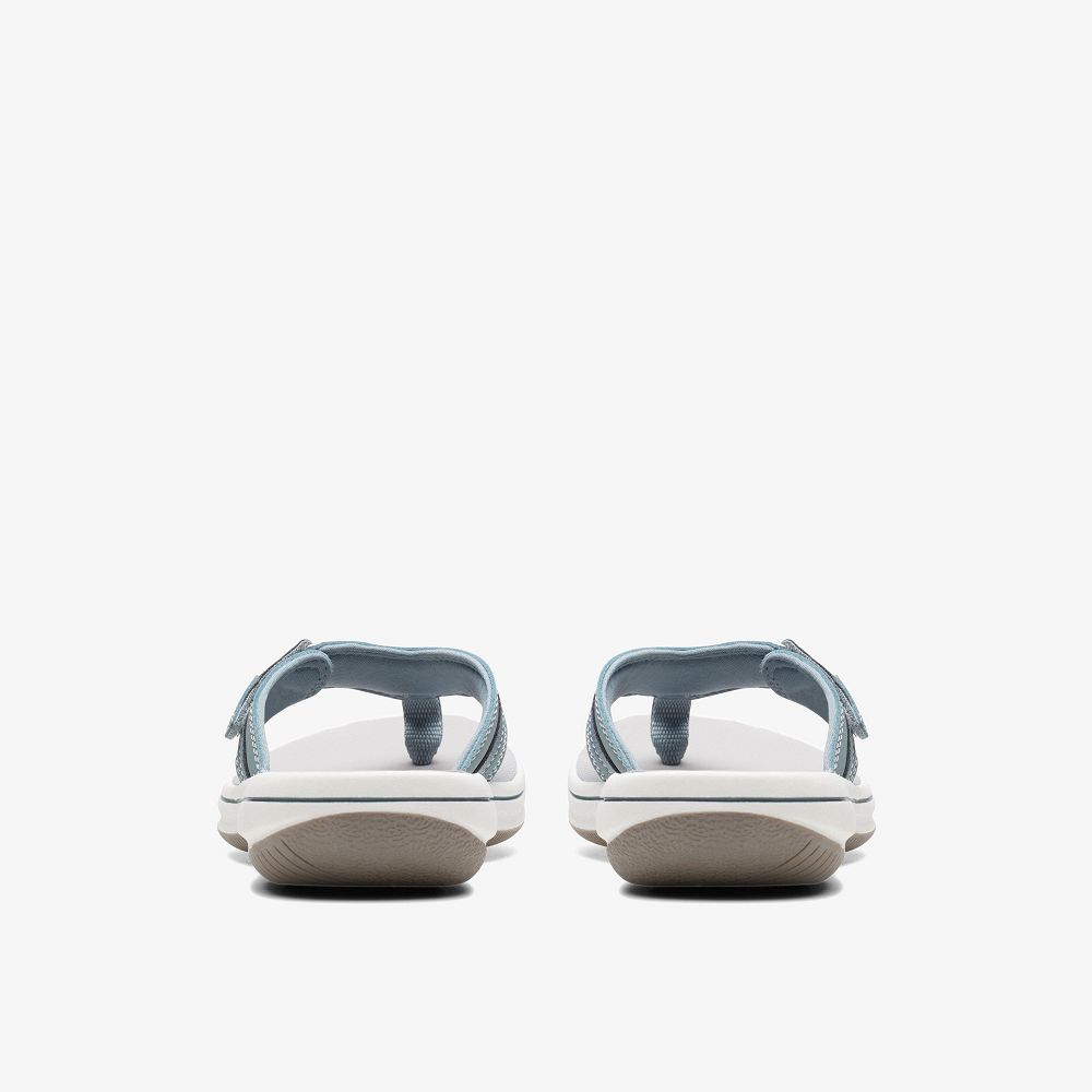 Blue Grey Clarks BREEZE SEA Women Sandals | 6423JVCEQ