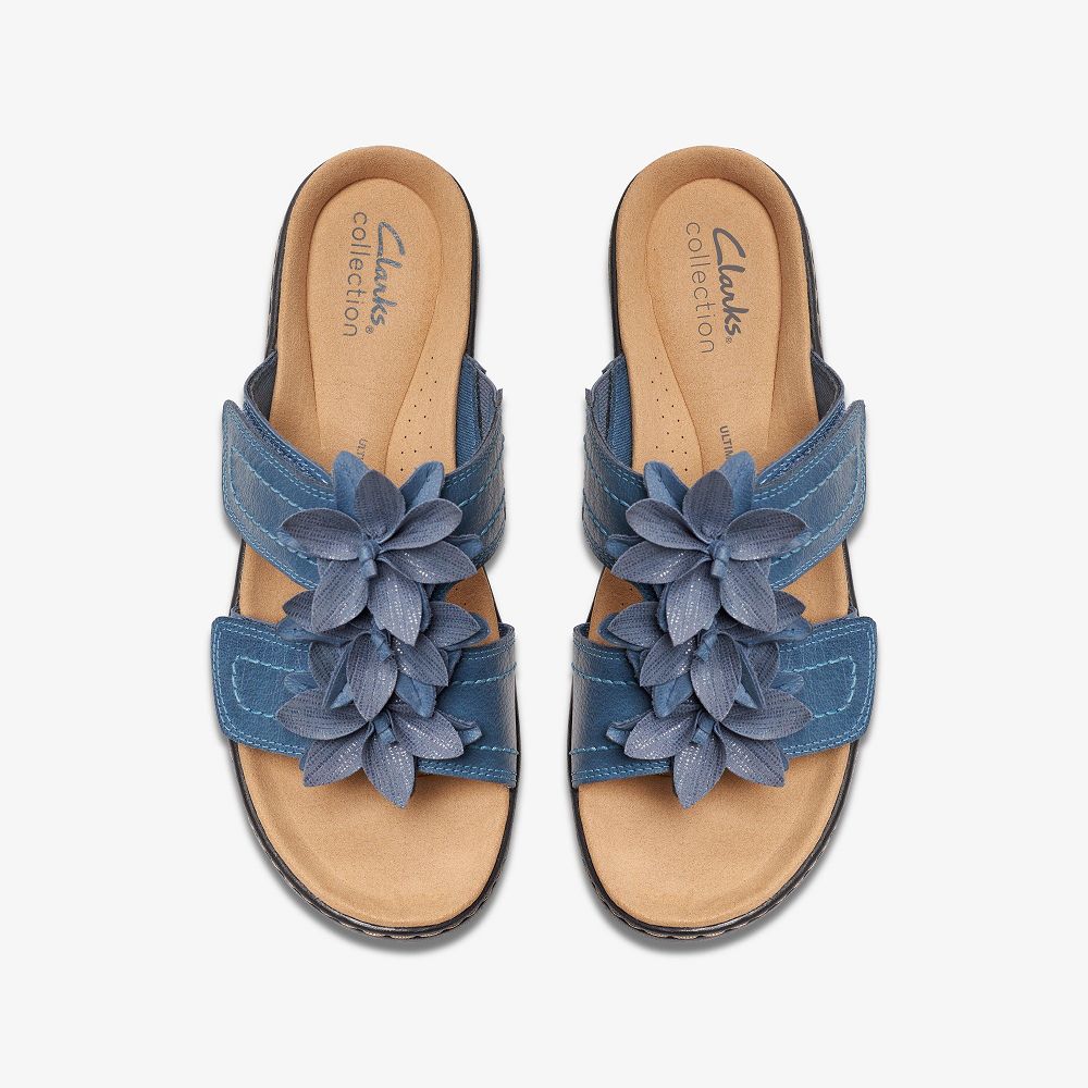 Blue Leather Clarks Merliah Raelyn Women Sandals | 6430IPSYH