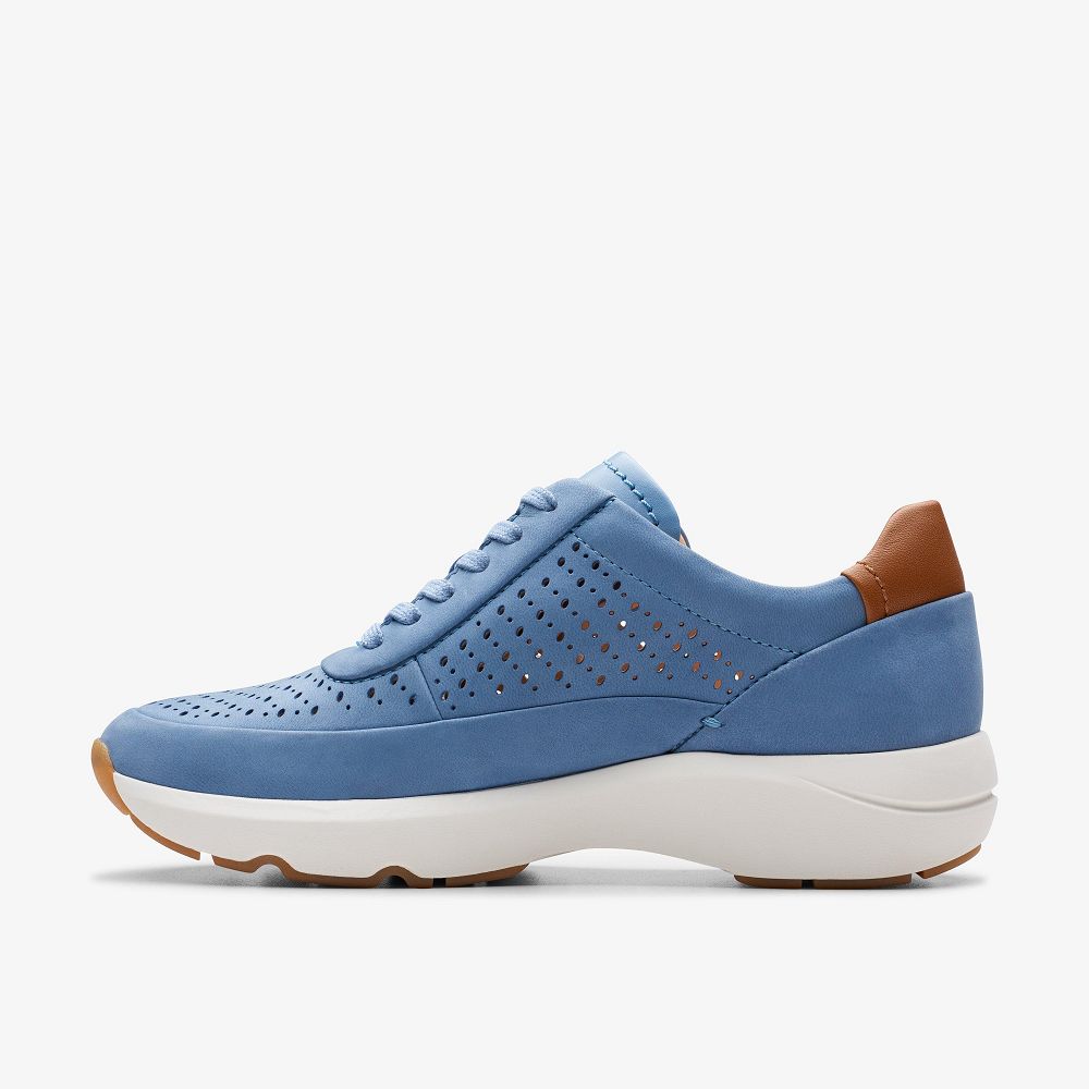 Blue Nubuck Clarks TIVOLI GRACE Women Sneakers | 5102CABDE