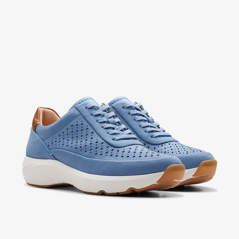 Blue Nubuck Clarks TIVOLI GRACE Women Sneakers | 5102CABDE