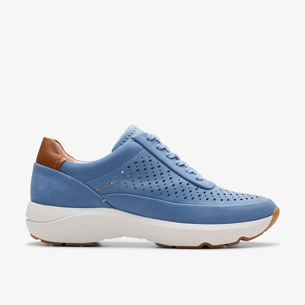 Blue Nubuck Clarks TIVOLI GRACE Women Sneakers | 5102CABDE