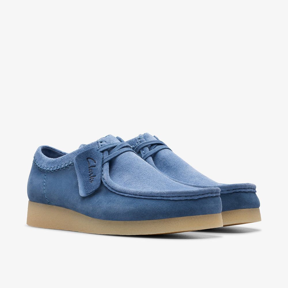 Blue Suede Clarks Wallabee EVO Men Moccasins | 2095BPNMJ